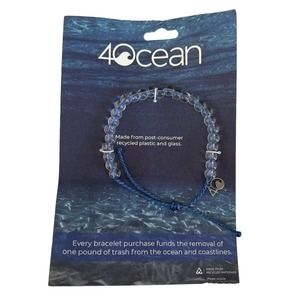 4ocean bracelet recycled plastic and glass NWT